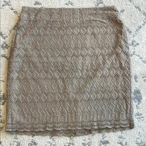 Ann Taylor Brown Mini Pencil Skirt Cocktail